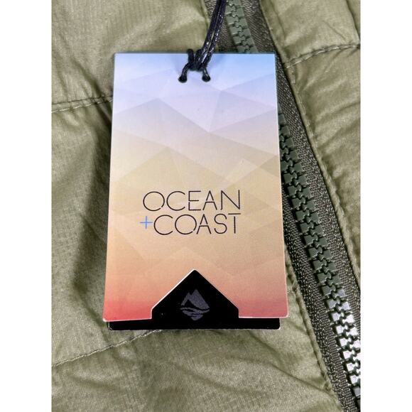 New Ocean & Coast Olive Tree Puffer Vest XL Lightweight Nylon Zip Front NWT - Picture 4 of 10